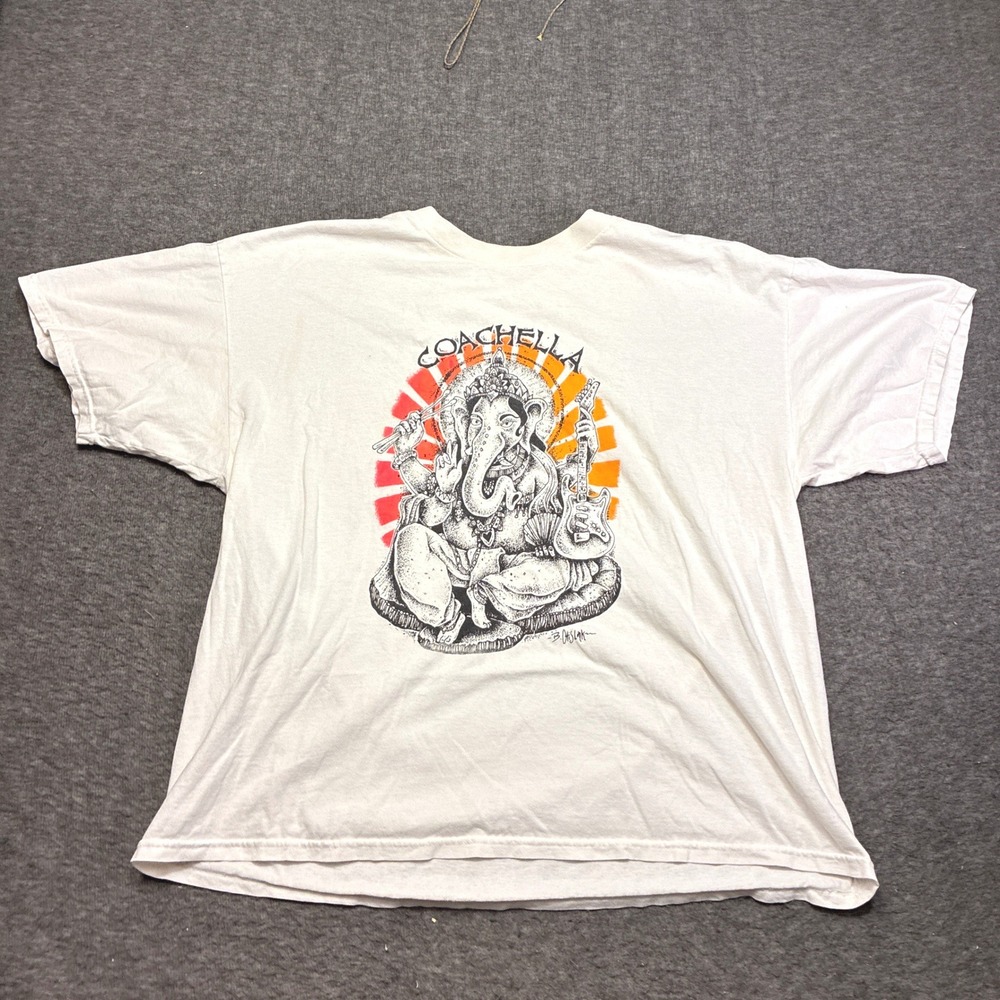 Coachella Music Festival T Shirt Mens XL White 2014 Ganesha Art B Otis Link - Picture 2 of 10